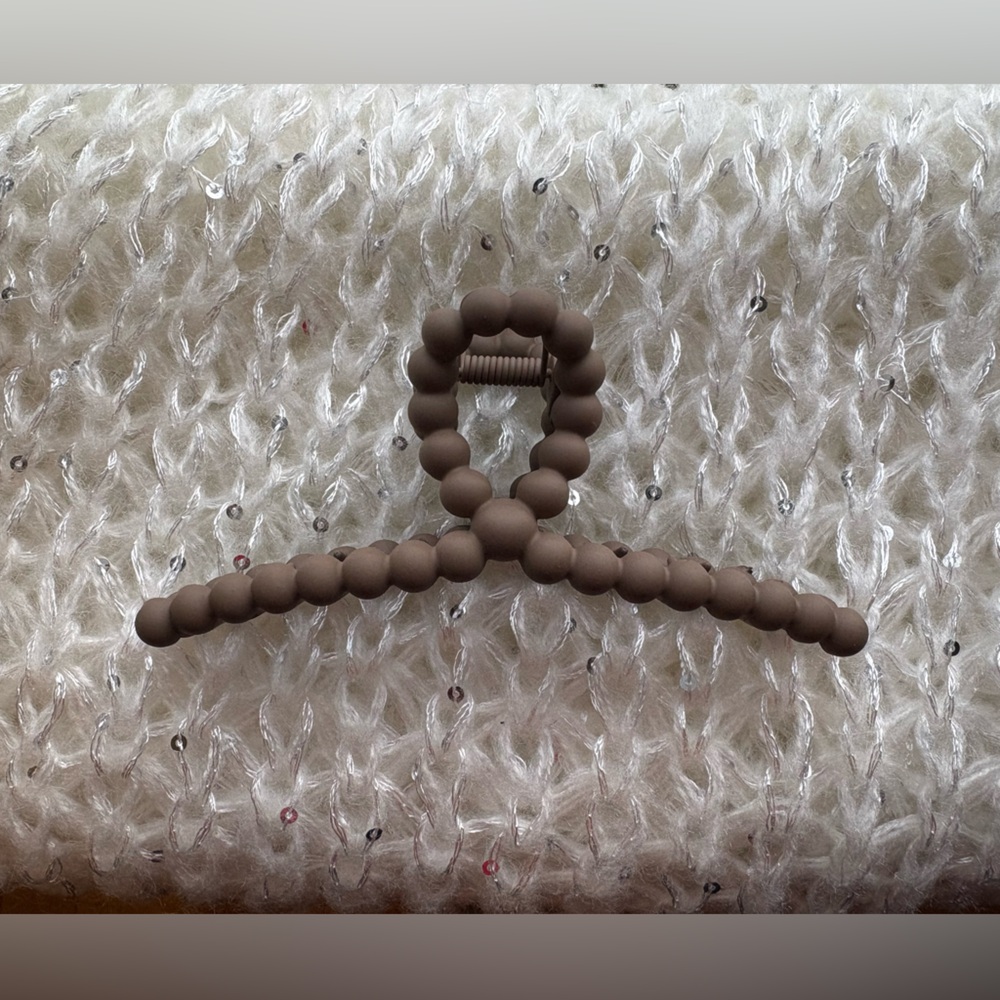 🎁 3for10 or FREE WITH PURCHASE - Brown Beaded Design Hair Clip